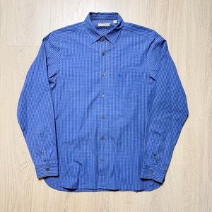 Burberry Brit Checkered Long Sleeve Buttonup Shirt Mens Medium Blue Regular Fit